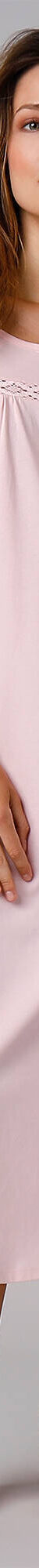 Chemise de nuit longue manches courtes unie (rose) Chemise de nuit longue manches courtes unie (rose)